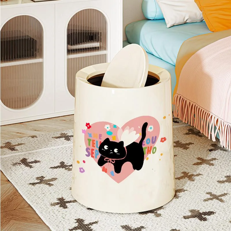 Tong Sampah Kartun Comel Baharu Kapasiti Besar Untuk Rumah Bilik Air Ruang Tamu - Image 2