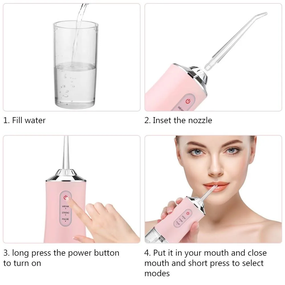 Flosser Air Mudah Alih, Irrigator Mulut Elektrik, Mesin Pembersih Gigi Mini untuk Rumah & Perjalanan - Image 2