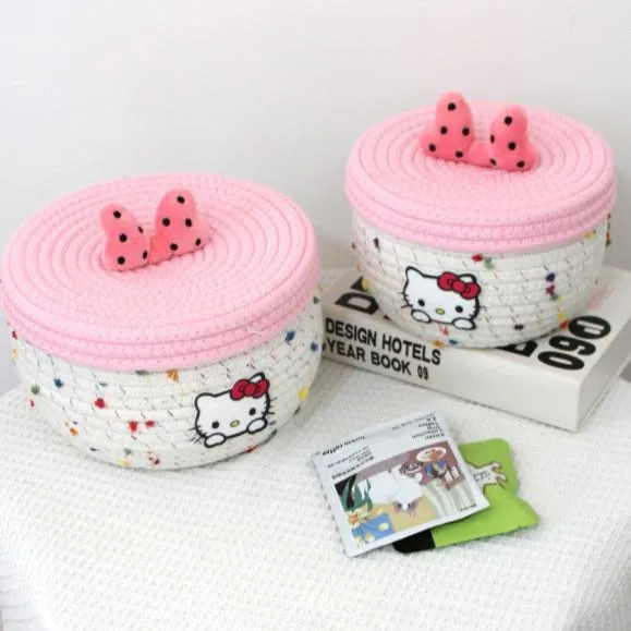 Kotak Penyimpanan Kosmetik Kucing Comel Desktop Pejabat Organizer Barang Kecil Rumah Tangga - Image 2