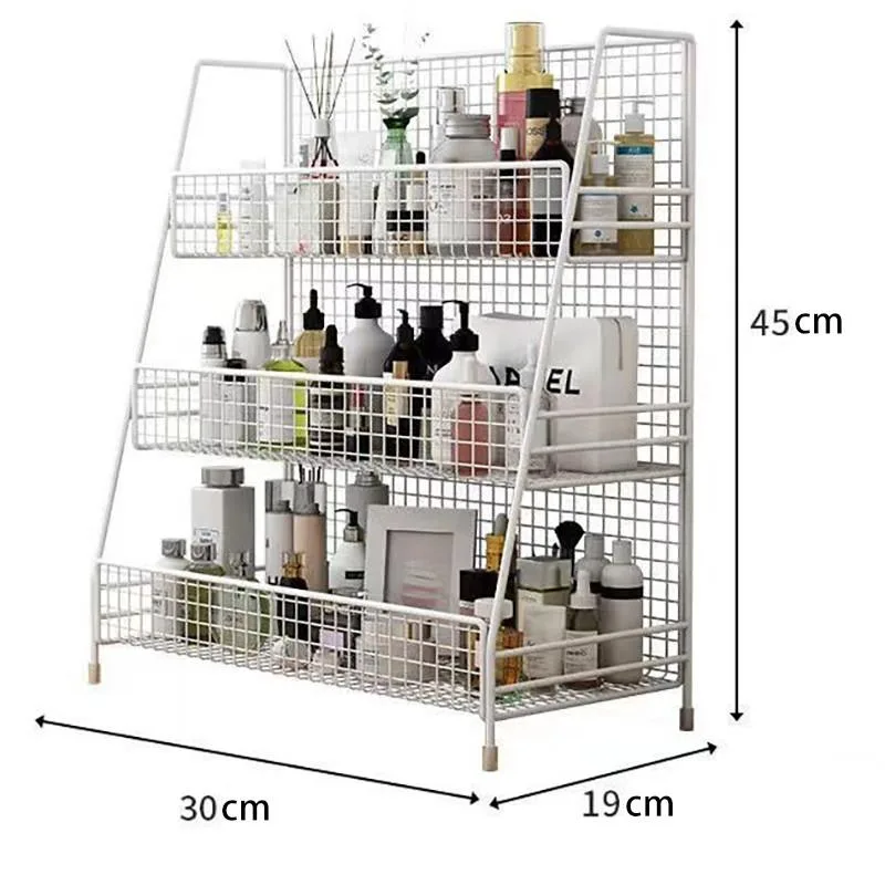 Rak Penyimpanan Kosmetik Skincare Berbilang Tingkat Minimalis Untuk Meja Solek Bilik Air Asrama - Image 2