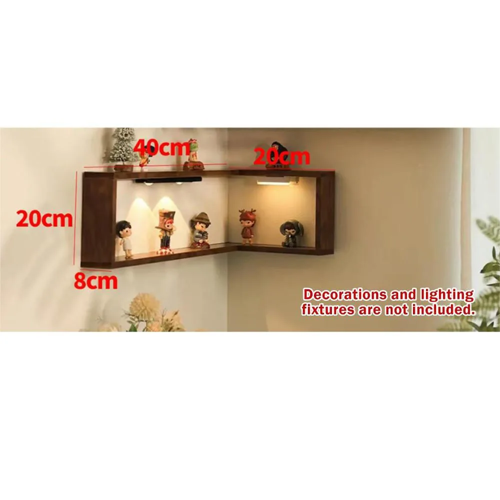Rak Penjuru Dinding Kayu Pepejal Gantung Untuk Rumah Pameran Mainan Blind Box - Image 2