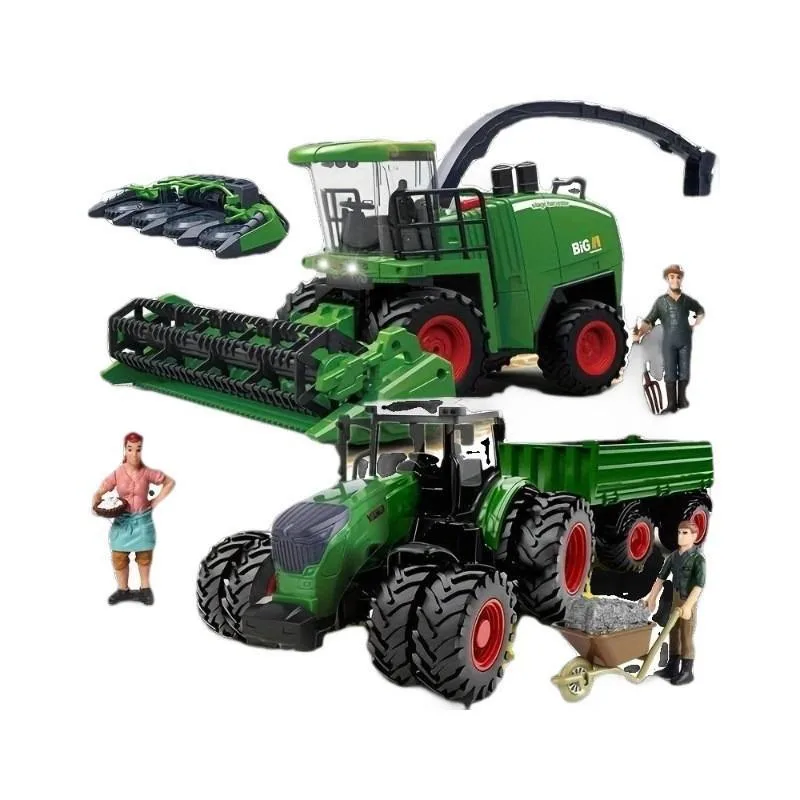 Set Mainan Kenderaan Ladang Gergasi Traktor Penuai Lori Pengangkut Model Pembinaan Untuk Kanak Kanak Lelaki - Image 2