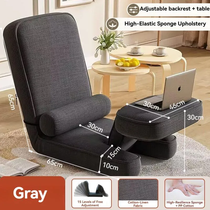 Kerusi Sofa Malas Lipat Ergonomik, Tempat Duduk Lantai Tatami dengan Sandaran untuk Bilik & Rumah - Image 2