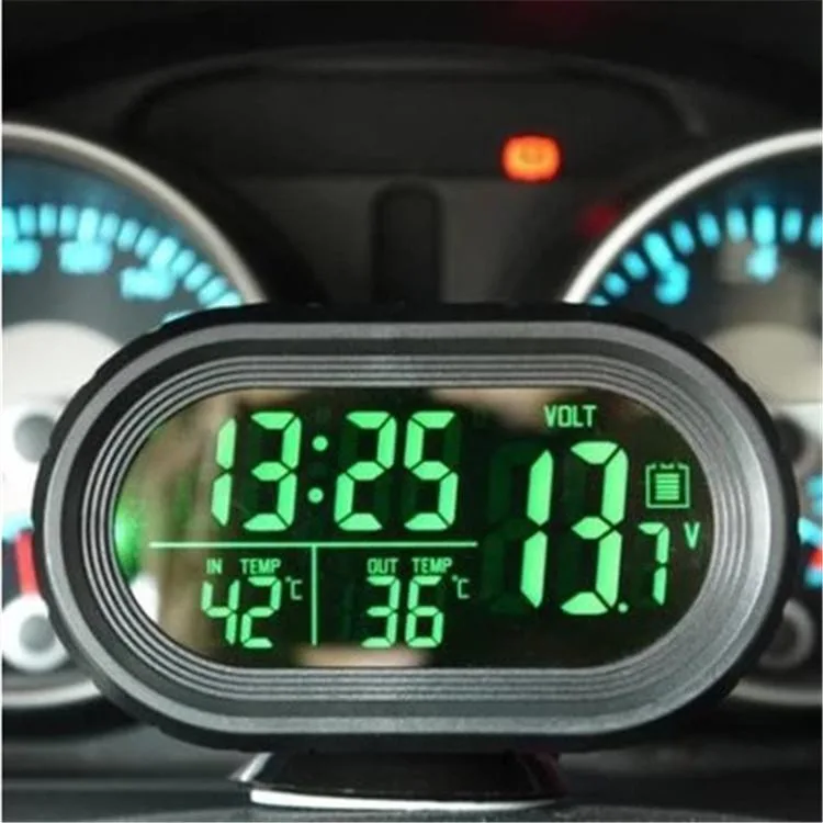 Jam Digital Dashboard Kereta Dengan Lampu Malam & Penunjuk Suhu, Aksesori Dalaman Auto - Image 2