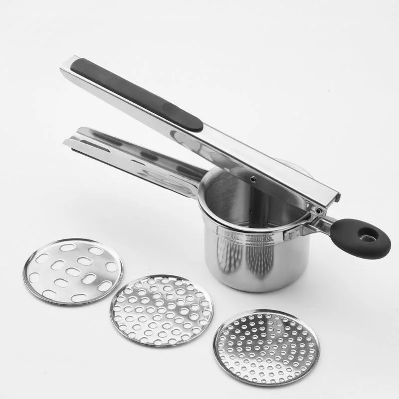 Penghancur Kentang Pemegang Silikon Baharu Dengan Mesh Boleh Tukar Ricer Kentang Untuk Dapur - Image 2