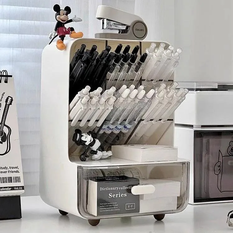 Tilted Pen Holder Desktop Organizer Office Desk Pencil Stationery Storage Box Bekas Pen Slot Serong - Image 2