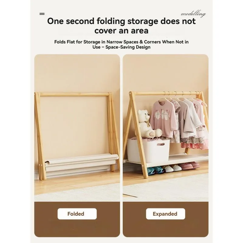Freestanding Clothes Rack Small Garment Storage Stand Rak Pakaian Kecil - Image 2