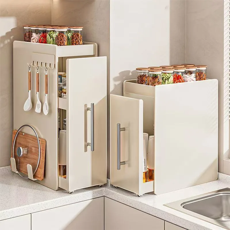 Pull Out Multi Function Kitchen Corner Spice Storage Rack Narrow Cabinet Storage Shelf Rak Simpanan Sudut - Image 2