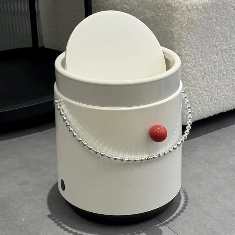 Portable Handled Lidded Trash Can For Home Kitchen Bathroom Living Room Tong Sampah - Image 2