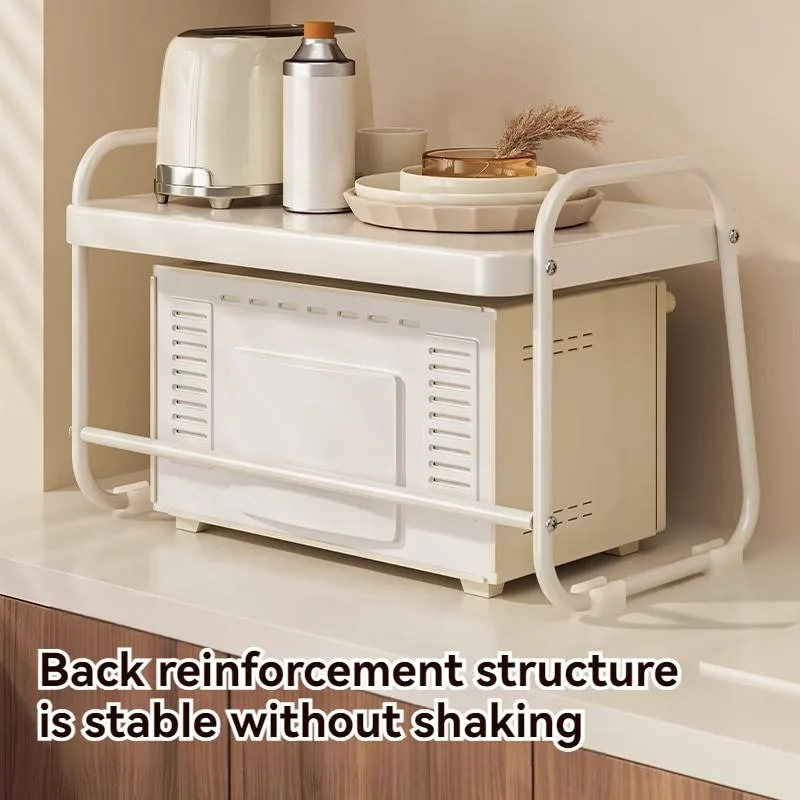 Double Layer Multi Function Countertop Microwave Storage Rack Rak Ketuhar Gelombang Mikro - Image 2
