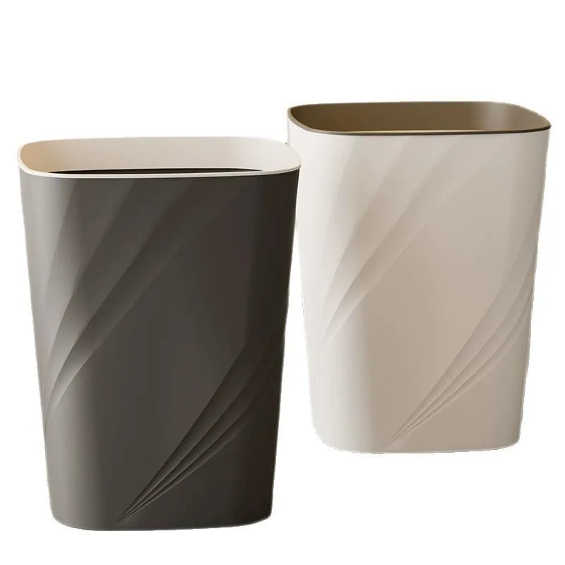 Large Capacity Simple Trash Can With Press Ring For Home Living Room Kitchen Bathroom Toilet Tong Sampah - Image 2