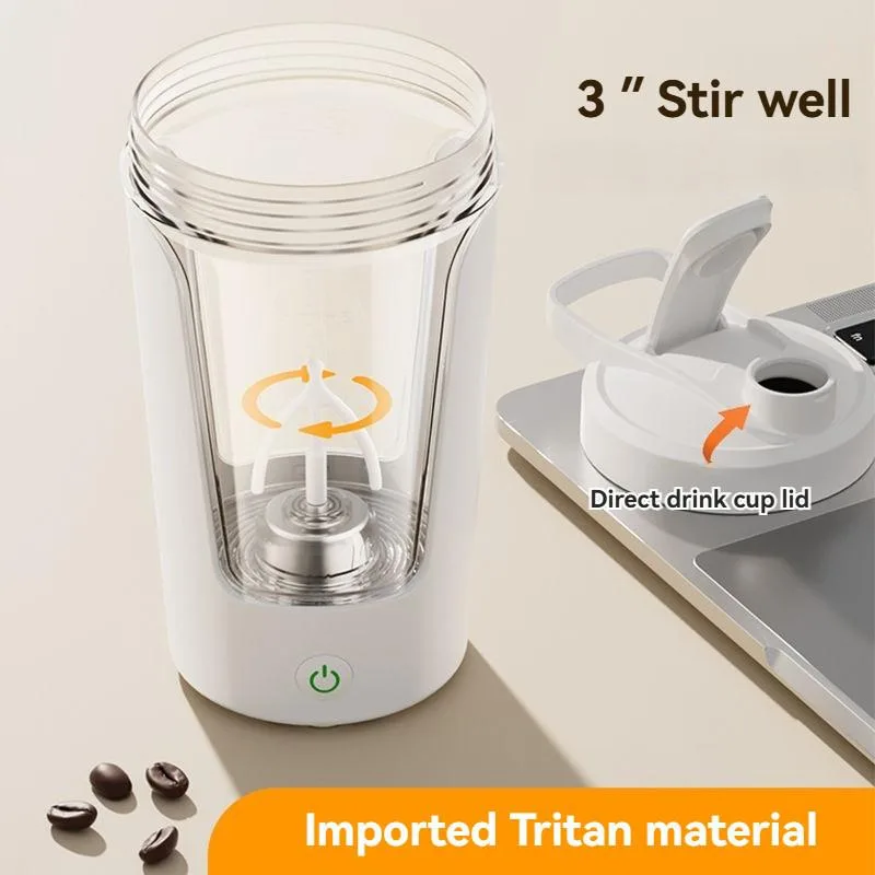 Botol Penggoncang Elektrik USB Boleh Dicas, Cawan Goncang Protein & Pengadun Kopi Mudah Alih - Image 2