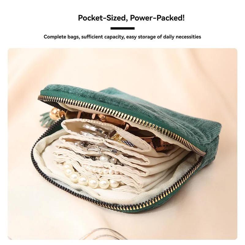 Portable Tassel Jewelry Organizer Zipper Bag Ring Bracelet Pendant Storage Pouch Beg Barang Kemas Mini - Image 2