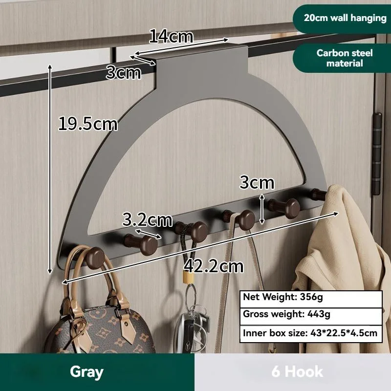 Over The Door Hooks No Drill Coat Hanger Rack Bedroom Back-of-Door Storage Organizer Rak Gantung Belakang Pintu - Image 2
