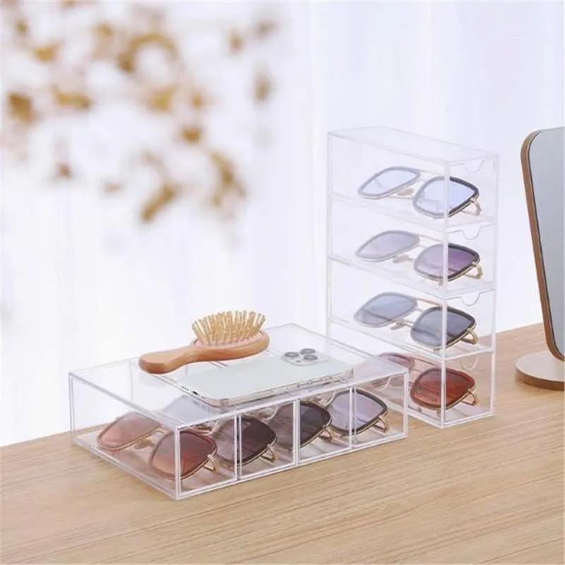 Multi Layer Drawer Type Desktop Sunglasses Storage Display Cabinet Kotak Simpanan - Image 2