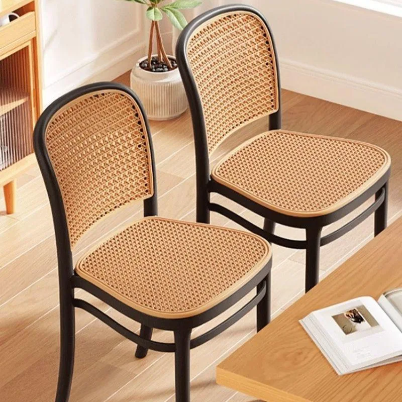 Imitation Rattan Chair Plastic Stackable Backrest Chair No Assembly Required Kerusi Rotan Plastik - Image 2