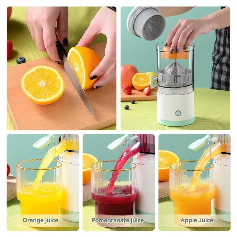 Mesin Jus Tanpa Wayar Mudah Alih, Penekan Sejuk Mini untuk Pengekstrakan Jus Buah Segar - Image 2