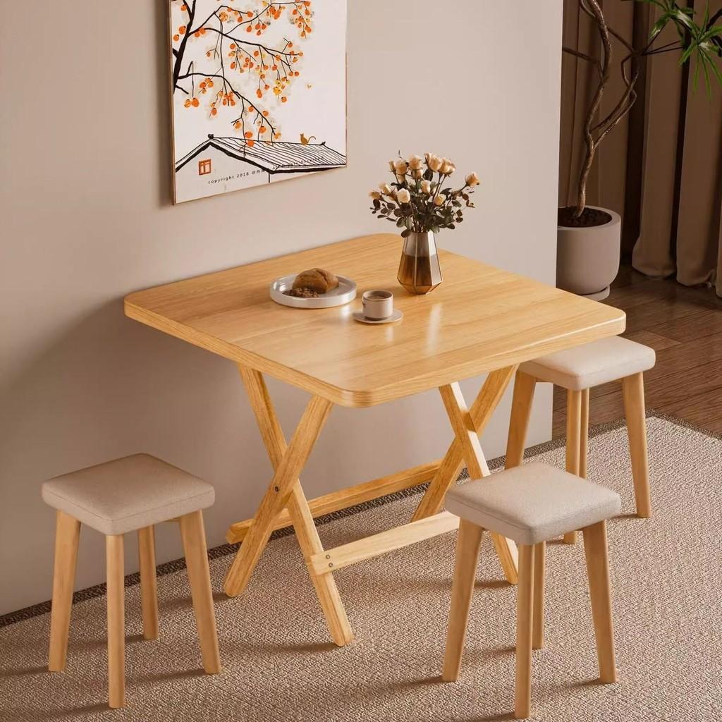 Solid Wood Folding Table Dining Table Outdoor Square Table Meja Lipat Kayu Padat - Image 2