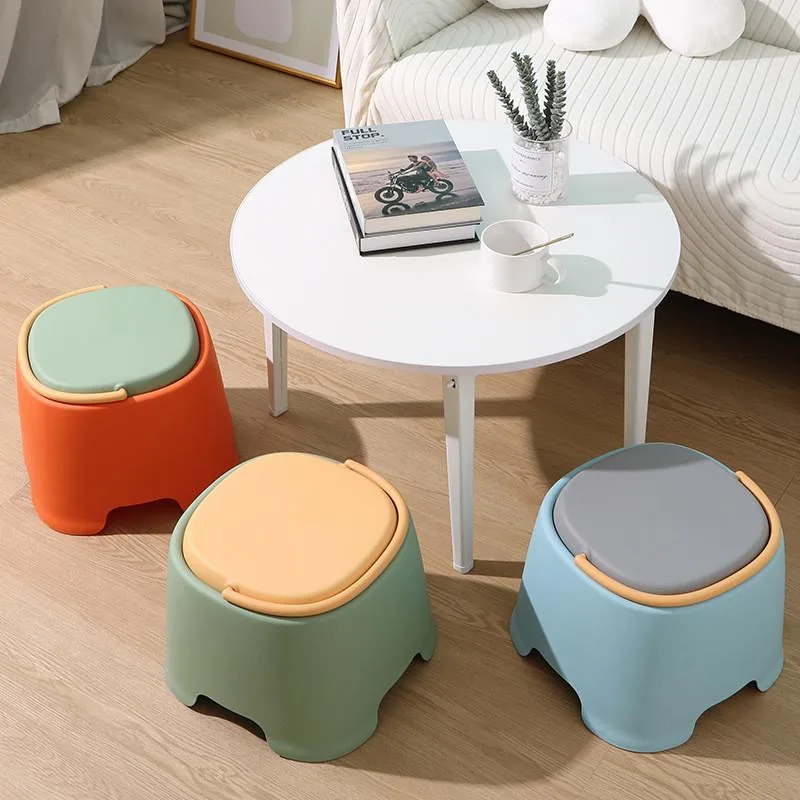 Plastic Stool With Handle Thickened Home Living Room Dining Chair Anti-slip Kerusi Plastik - Image 2