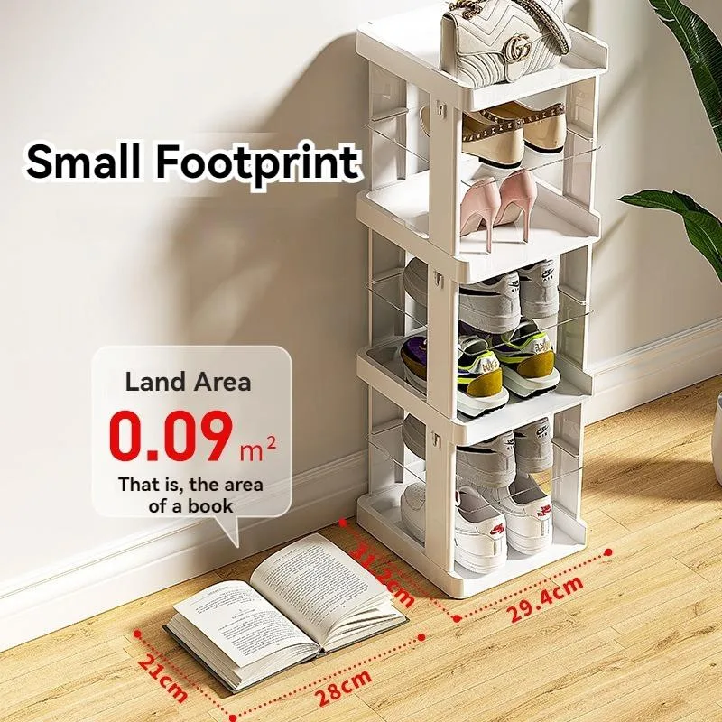 Shoe Rack Narrow Entryway Small Shoe Cabinet Multi-layer Storage Rak Kasut - Image 2