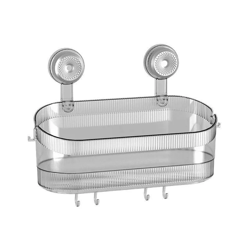 Suction Cup Organizer Rack Bathroom Wall Mount No Drill Cosmetic Storage Rack Rak Cawan Sedut - Image 2