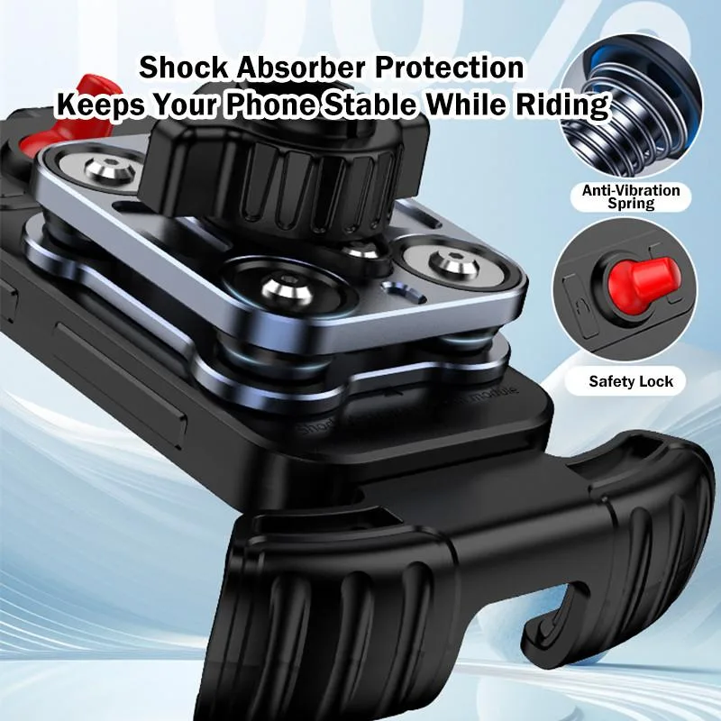 Shock Absorbing Anti Shake Phone Navigation Mount For Motorcycle E Bike Bicycle Food Delivery Pemegang Telefon - Image 2