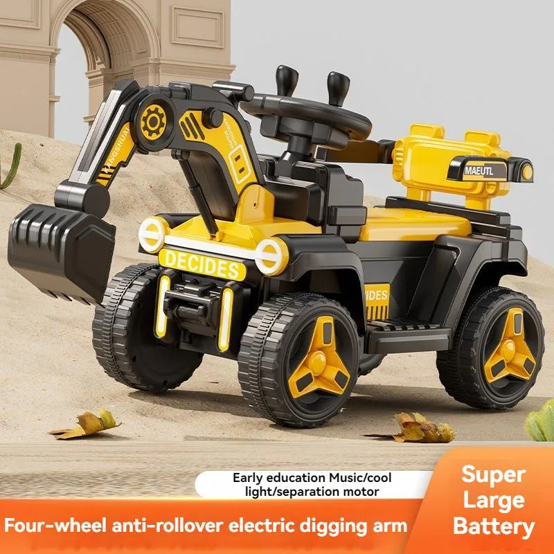 Kids Excavator Toy Car Dual Motor Ride On Electric Digger Ride-On Excavator Elektrik Untuk Kanak-kanak - Image 2