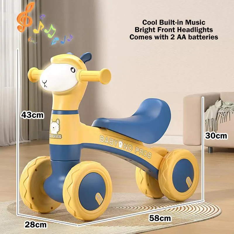 Balance Bike For Kids No Pedal 4 Wheels Toddler Baby Ride On Toy Learning To Walk Kereta Gelongsor Kanak-Kanak - Image 2