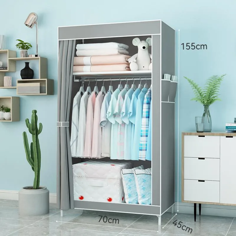 Fabric Wardrobe Reinforced Steel Tube Thickened Frame Simple Closet Storage Organizer For Bedroom Almari Pakaian Kain - Image 2