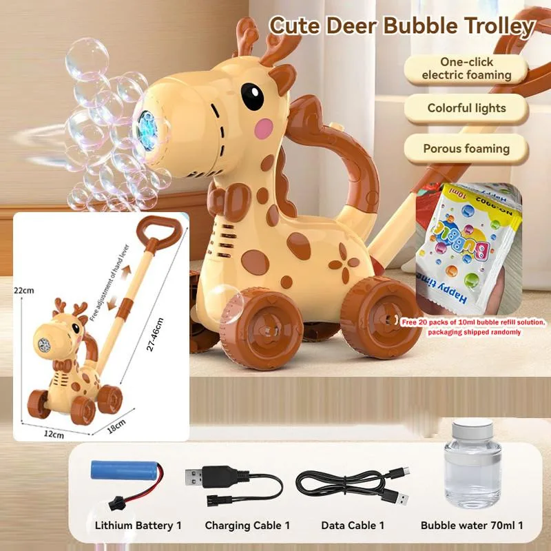 Kids Walker Cart Bubble Machine Indoor Outdoor Toddler Gift Toy Mesin Gelembung - Image 2