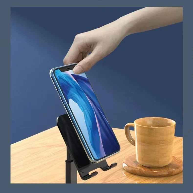 Pemegang Telefon Mudah Alih Boleh Laras, Tapak Boleh Lipat untuk Telefon & Tablet Meja - Image 3