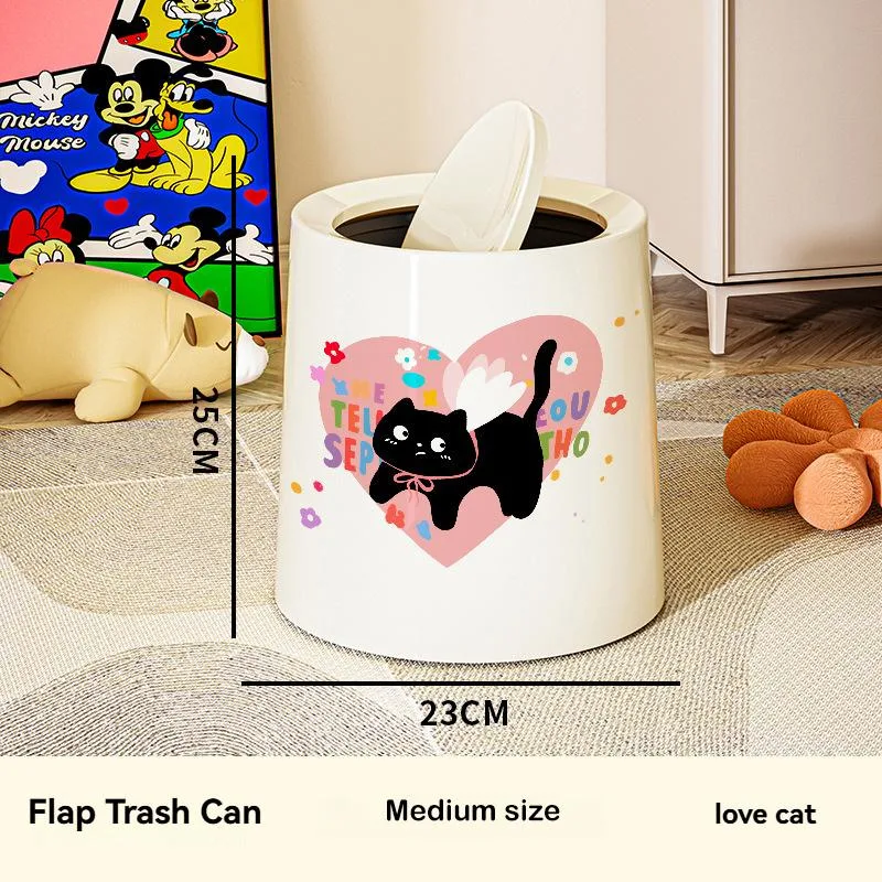 Tong Sampah Kartun Comel Baharu Kapasiti Besar Untuk Rumah Bilik Air Ruang Tamu - Image 3