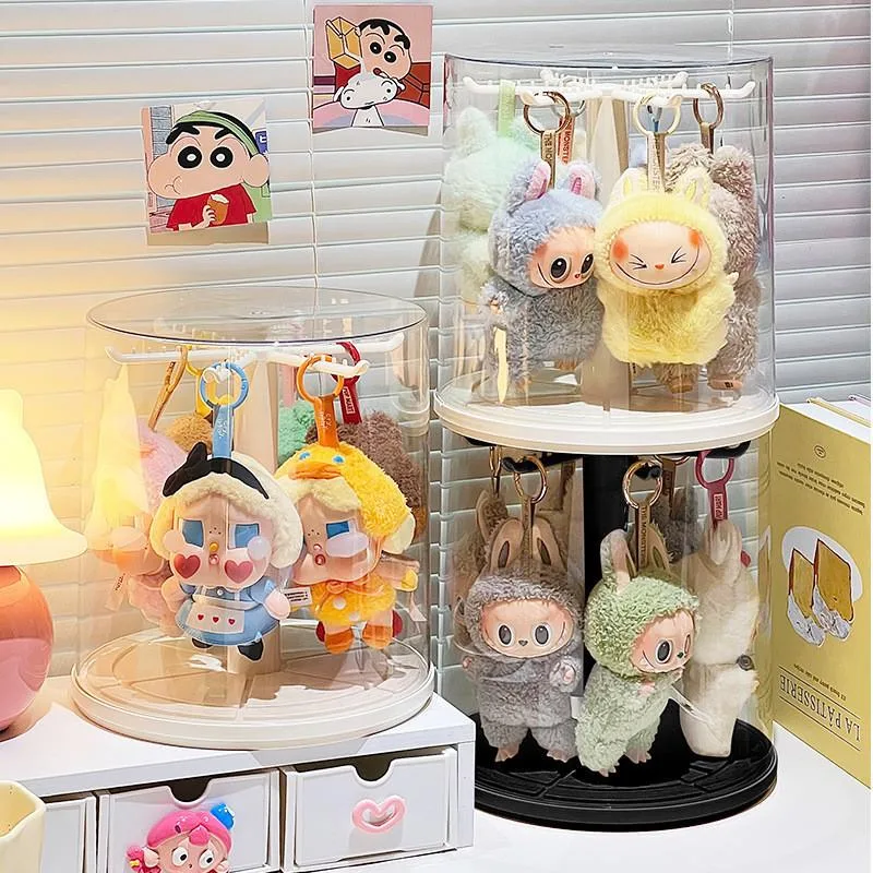 Kotak Simpanan Figura Blind Box Boleh Putar Lutsinar Dengan Penyangga Kartun - Image 3