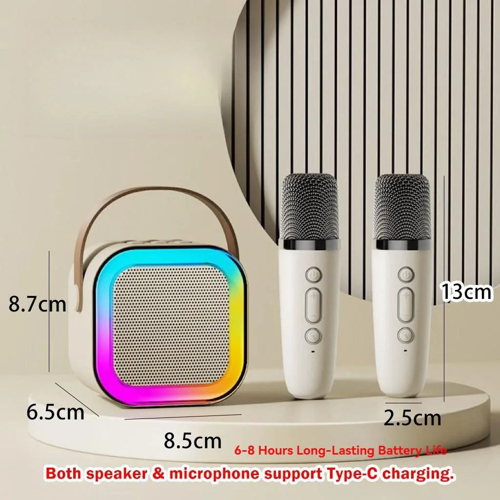 K12 Speaker Bluetooth Mini Mudah Alih Mikrofon Karaoke Serbaguna Tanpa Wayar Untuk Rumah Ktv - Image 3