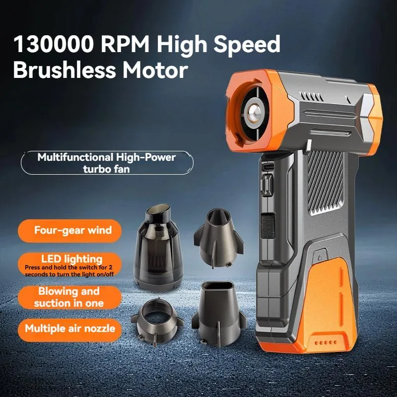 Peminjam Turbo Baharu Lampu Perkhemahan Luar 130K RPM Pegang Tangan Tiup Debu Penyedut - Image 3