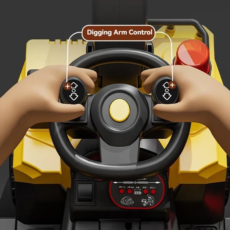 Kereta Mainan Excavator Elektrik Kanak-kanak Boleh Naik Dikawal Jarak Jauh Saiz Besar Untuk Budak Lelaki - Image 3