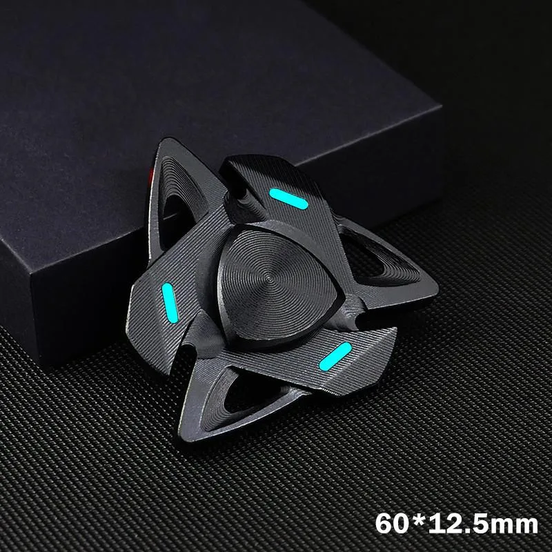 Spinner Jari Bercahaya Malam Aloi Aluminium Logam Mainan Putar - Image 3
