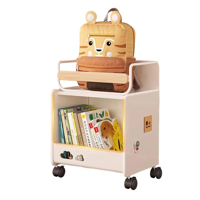 Rak Troli Beroda Serbaguna Rumah Pejabat Simpan Beg Sekolah Buku Budak Rak Penyimpanan Mudah Alih - Image 3