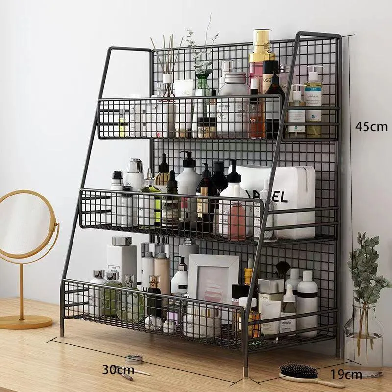 Rak Penyimpanan Kosmetik Skincare Berbilang Tingkat Minimalis Untuk Meja Solek Bilik Air Asrama - Image 3