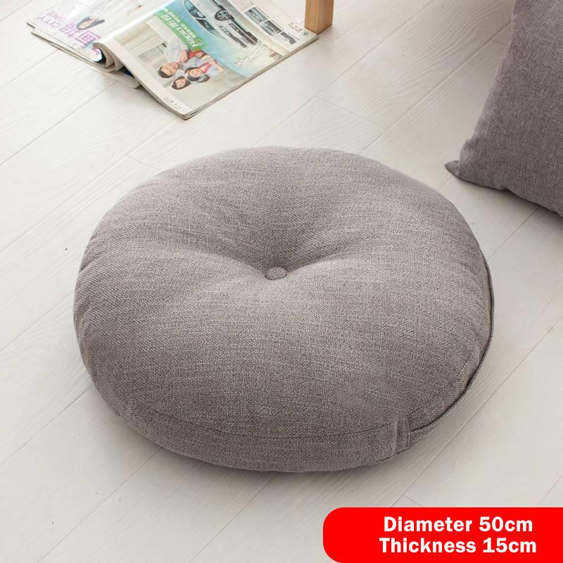 Cushion Duduk Bulat Kapas Linen Tebal Jenis Jepun Untuk Taman Tepi Tingkap Tatami Lantai Boleh Tanggal Basuh - Image 3