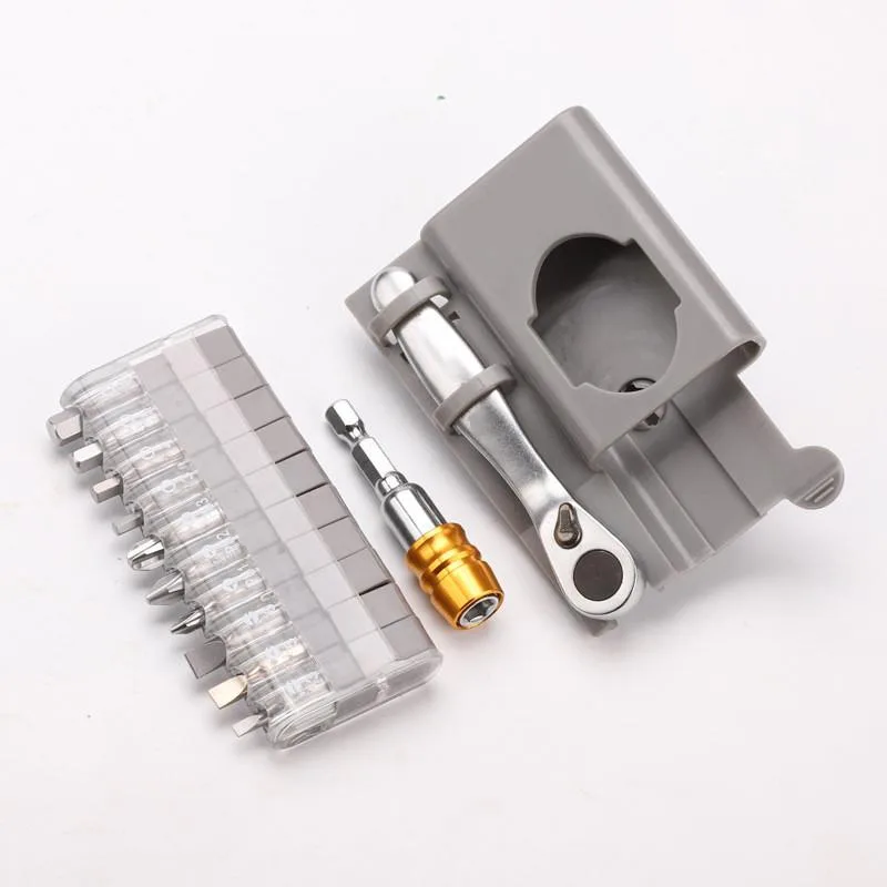 Set Pemutar Skru Ratchet 10 Bit, Pemegang Pendek 90 Sudut Kanan, Alat Boleh Balik - Image 3