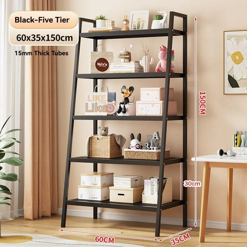 Ladder Metal Storage Rack Multi Tier Shelf Bedroom Balcony Home Organizer Rak Trapezium - Image 3