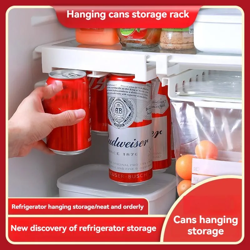 Fridge Hanging Double Row Can Rack Beer Soda Cola Beverage Organizer Storage Rak Minuman Jenis Gantung - Image 3