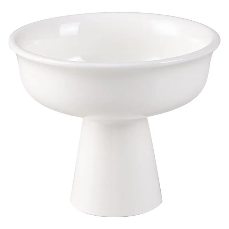 Pure White Footed Dessert Bowl Ice Cream Yogurt Cup Home Elegant Pedestal Mangkuk Manisan - Image 3