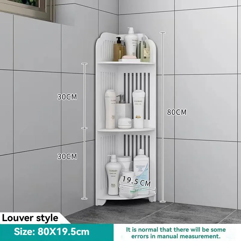 Corner Bathroom Rack Floor Standing Multi Tier Storage Shelf Organizer Rak Penyimpanan Sudut - Image 3