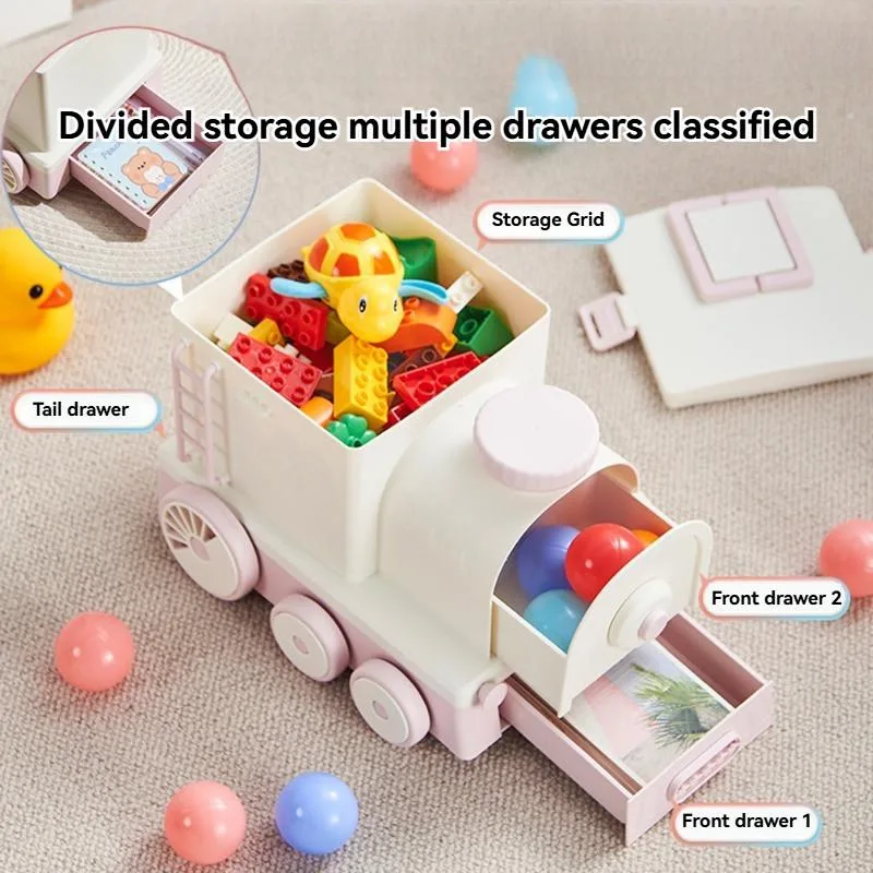Cartoon Train Kids Toy Storage Organizer Box Multi-Functional Medicine First Aid Kit Kotak Simpanan Kartun - Image 3