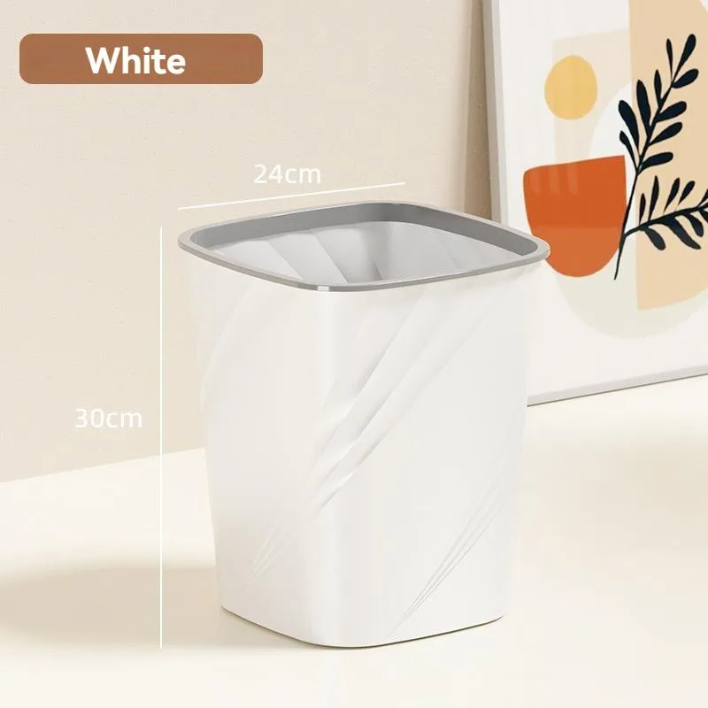 Large Capacity Simple Trash Can With Press Ring For Home Living Room Kitchen Bathroom Toilet Tong Sampah - Image 3