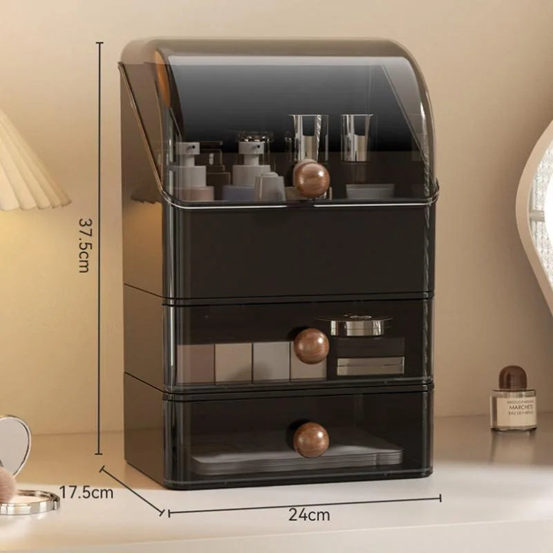 Dustproof Cosmetic Storage Box For Desktop Dresser Bathroom Vanity Home Use Kotak Simpanan Kosmetik - Image 3