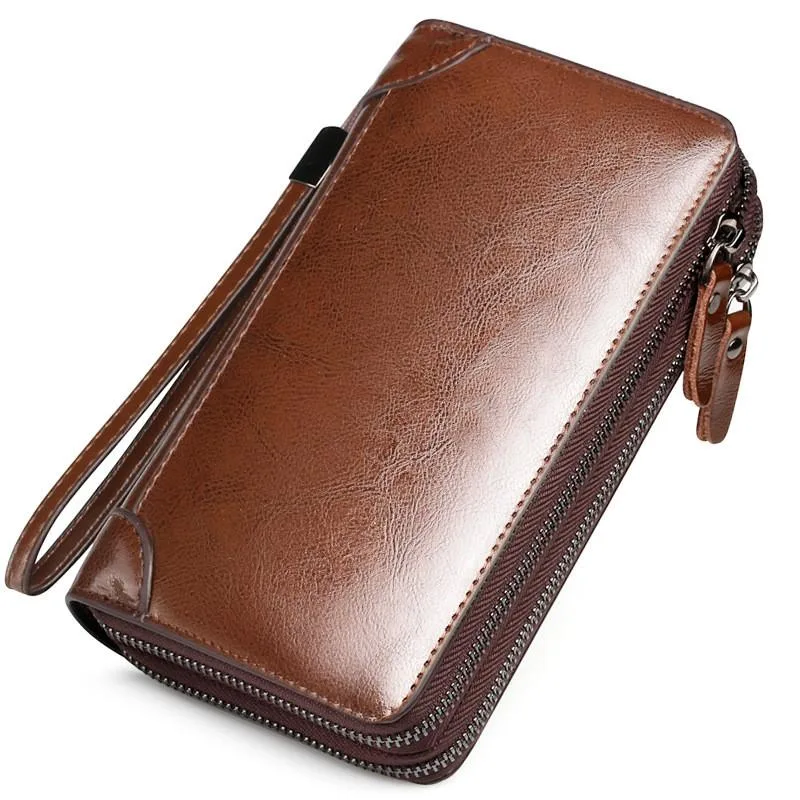 Men's Multi-function Long Business Hand Wallet With Handle Dompet Lelaki - Image 3