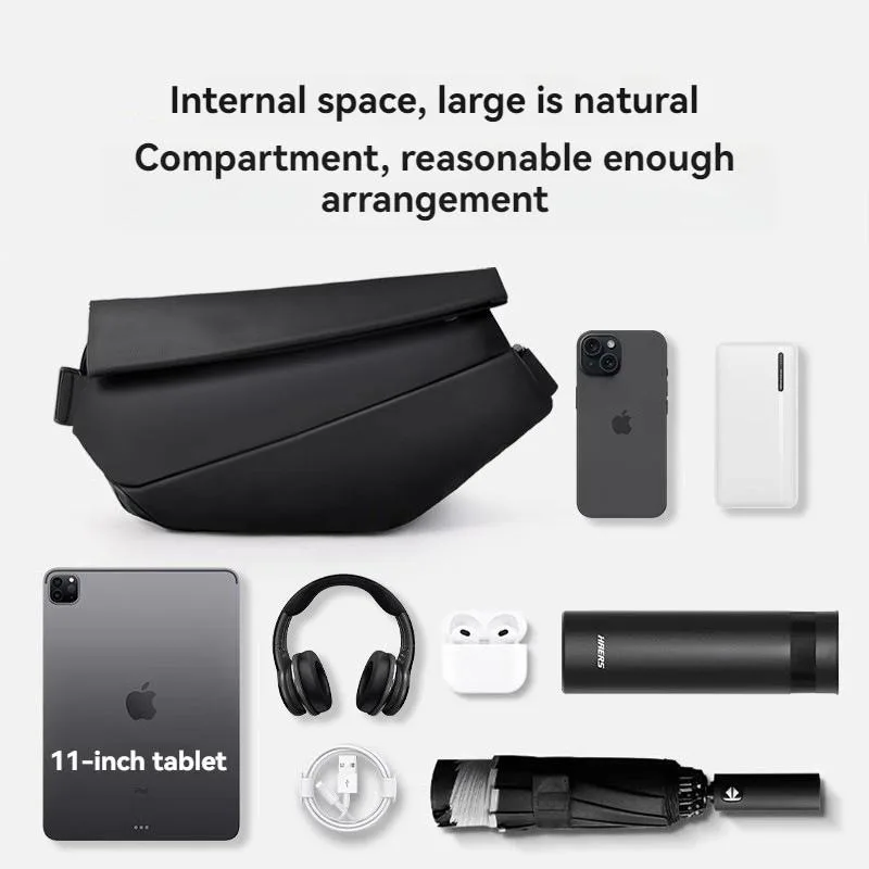 Men's Crossbody Bag Chest Bag Sling Backpack for Cycling Sports Daily Commute Beg Silang Lelaki - Image 3